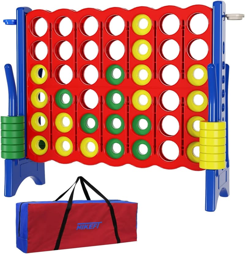 Giant 4 in a Row Game Set with Carry Bag and 42 Rings