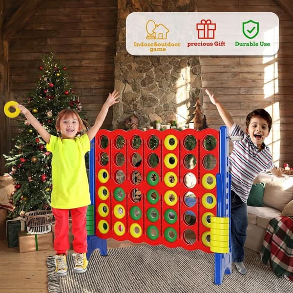 Giant 4 in a Row Game Set with Carry Bag and 42 Rings