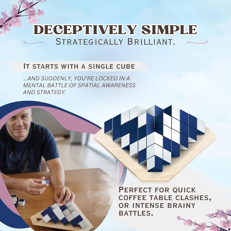 Wooden 4-in-a-Row Game for Families and Teens, Ages 12+