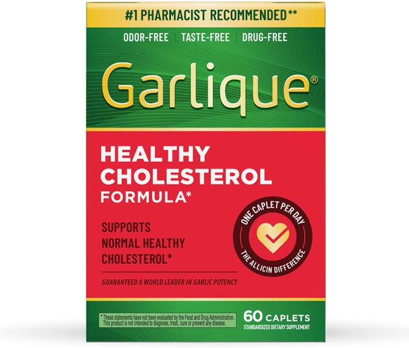 Garlique Odorless Garlic Extract Supplement, 1800 mcg, 60 Caplets