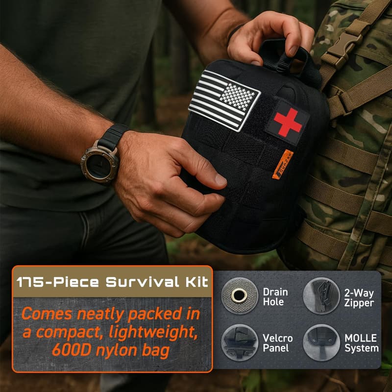 175-Piece Survival Kit for Outdoor Adventures and Emergencies