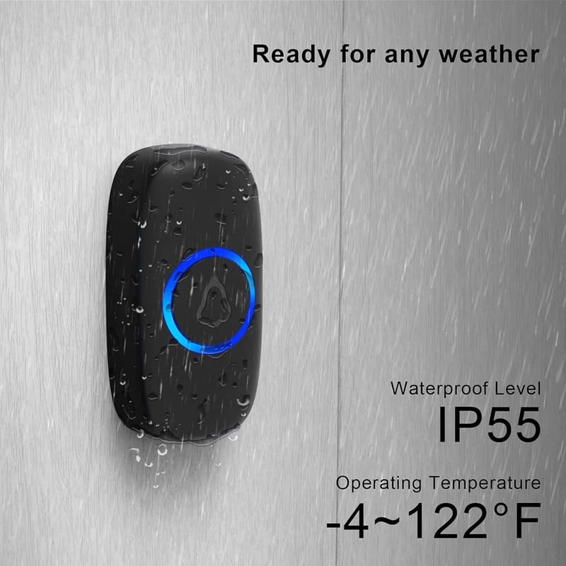 Wireless Doorbell with 58 Chimes & Colorful LED, 1000ft Range