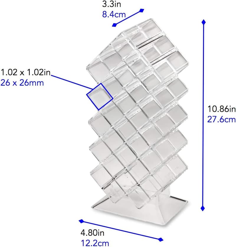 Acrylic Rollerball Perfume Organizer with 28 Slots - Clear