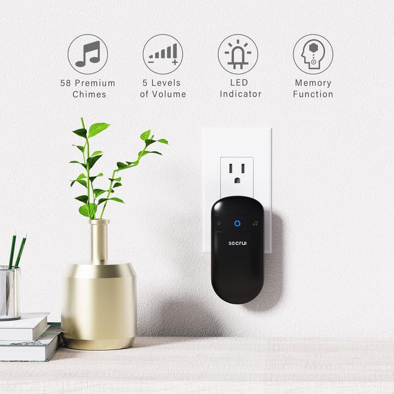 Wireless Waterproof Doorbell with 52 Chimes & Flash Light