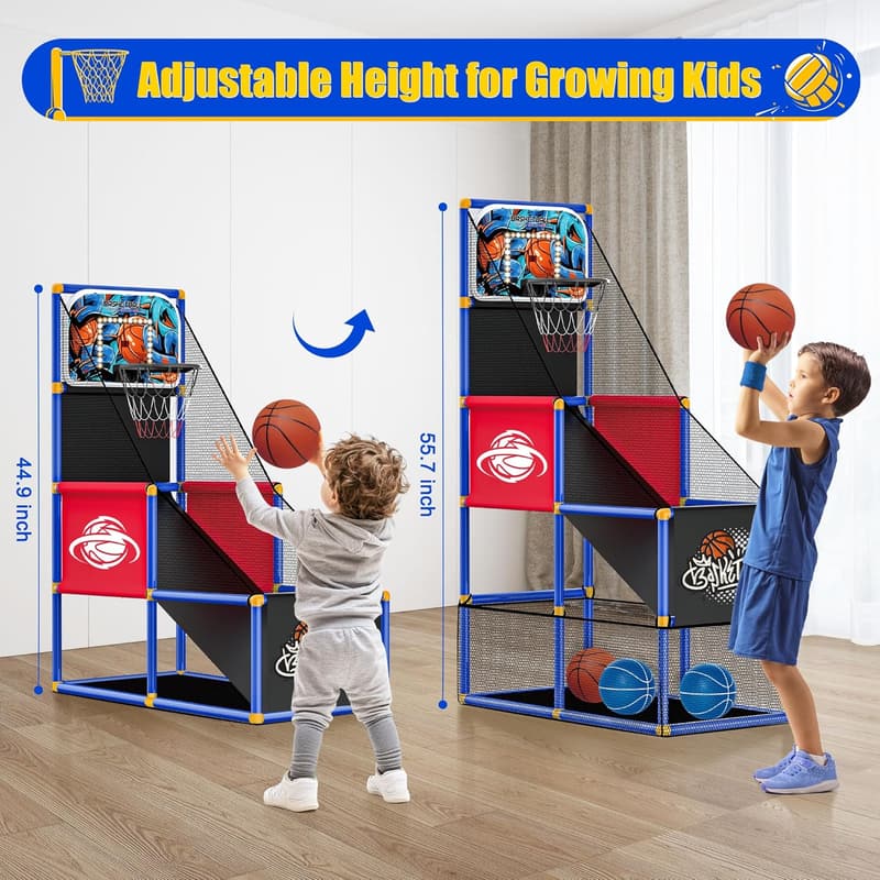 Kids Indoor/Outdoor Basketball Hoop Game for Ages 3-8