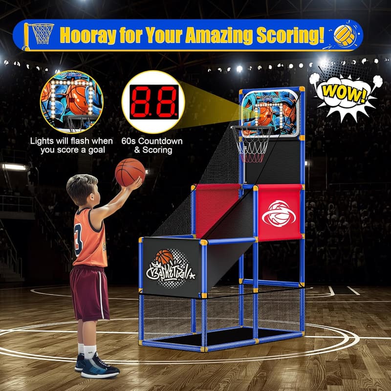 Kids Indoor/Outdoor Basketball Hoop Game for Ages 3-8