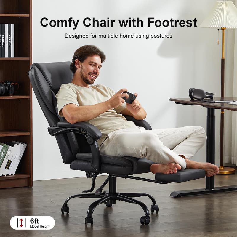 Big & Tall Ergonomic Office Chair with Footrest - 400Lbs Capacity