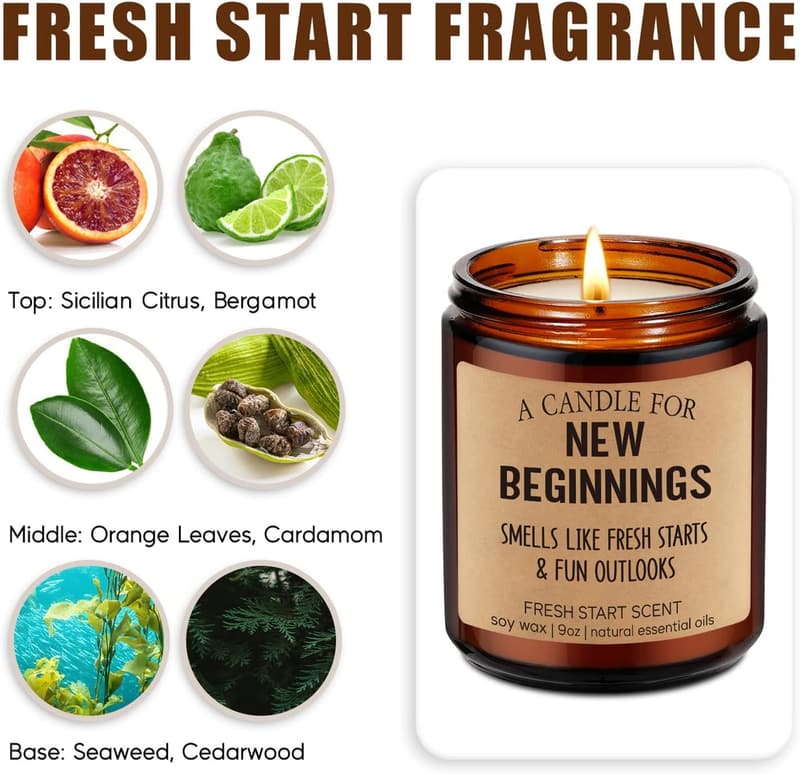 Fresh Start Candle - Unique Gift for New Beginnings