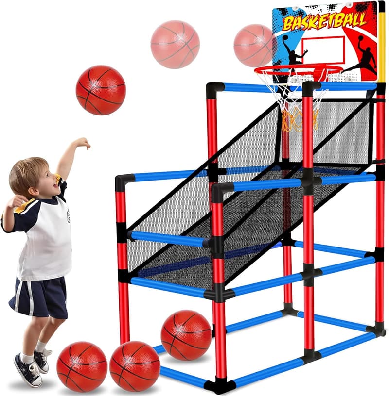 Indoor/Outdoor Arcade Basketball Game Set for Kids Ages 3-12
