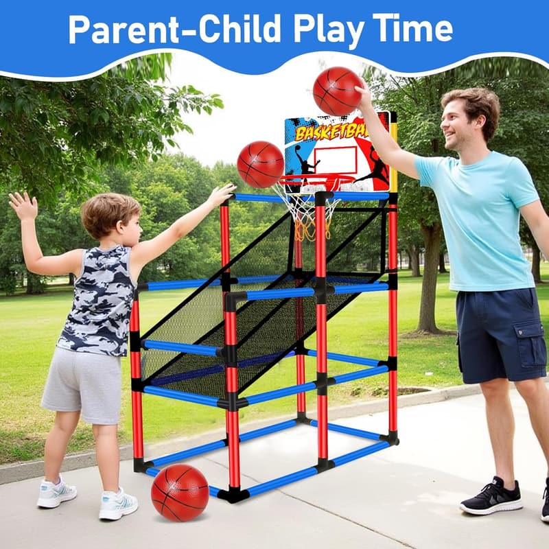 Indoor/Outdoor Arcade Basketball Game Set for Kids Ages 3-12