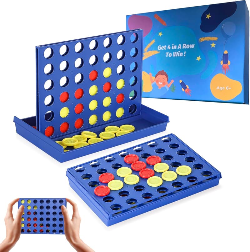 Travel Mini 4 in a Row Connect Board Game - 7x4.8 Inch