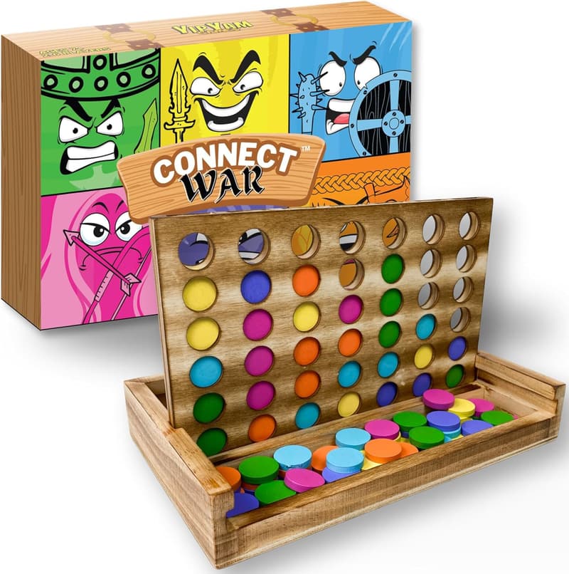 Connect War - Handcrafted 4 in a Row Game for 2-6 Players