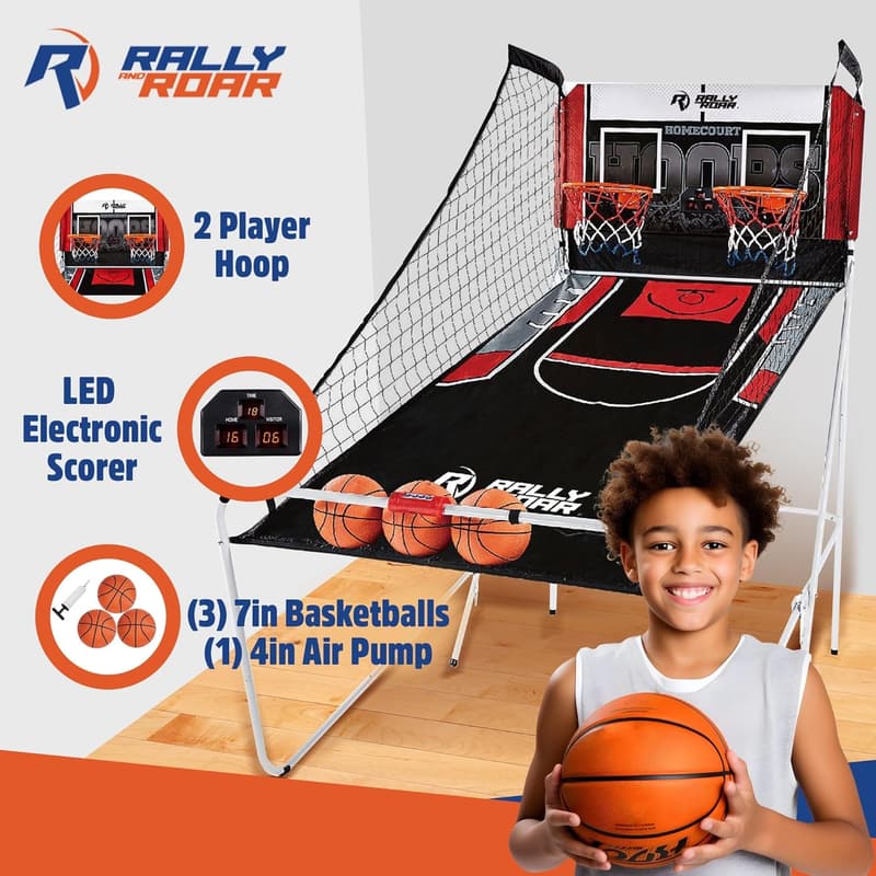 Indoor Basketball Arcade Game for 2 Players with Scoreboard