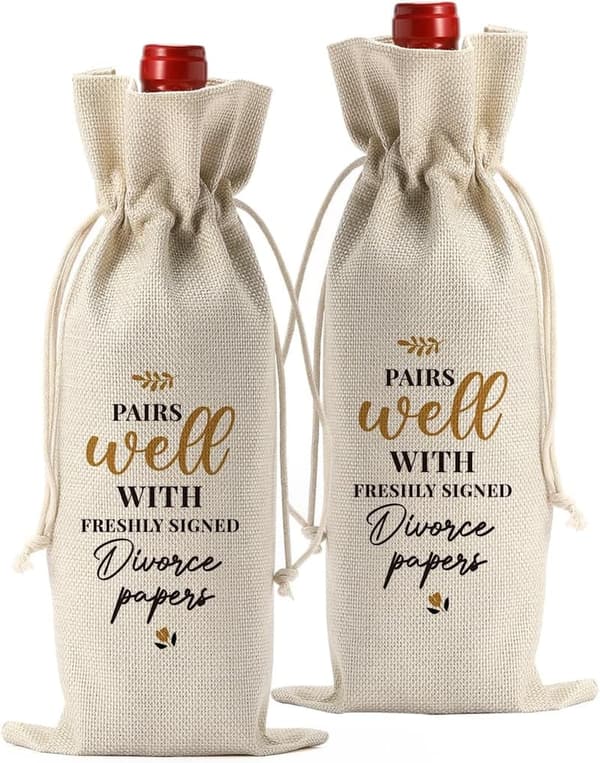 Divorce Party Wine Bag - Unique Breakup Gift for Women & Men
