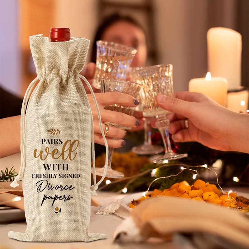 Divorce Party Wine Bag - Unique Breakup Gift for Women & Men