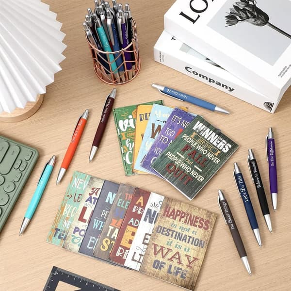 Motivational Gift Set: 72 Pens & Notepads for Teachers/Office