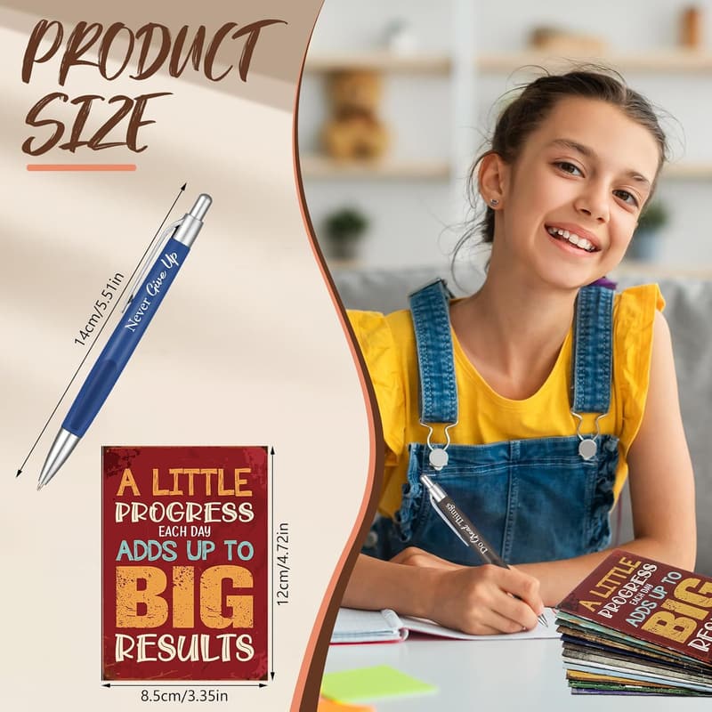 Motivational Gift Set: 72 Pens & Notepads for Teachers/Office