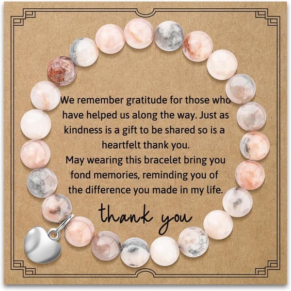 Teacher Appreciation Natural Stone Bracelet for Women