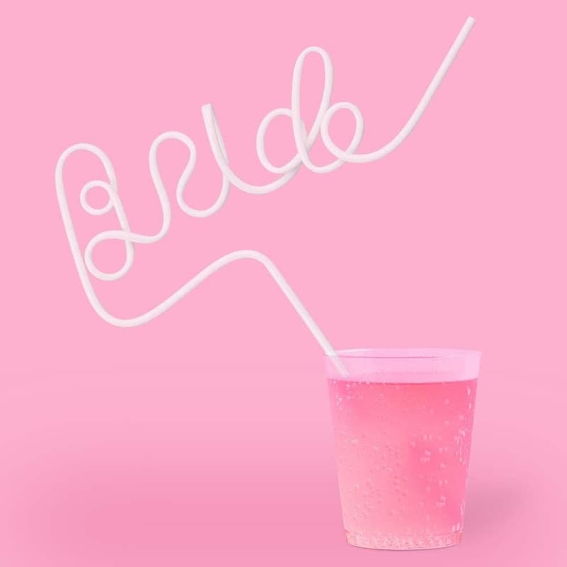 Bachelorette Party XL White Bride Straw Decorations