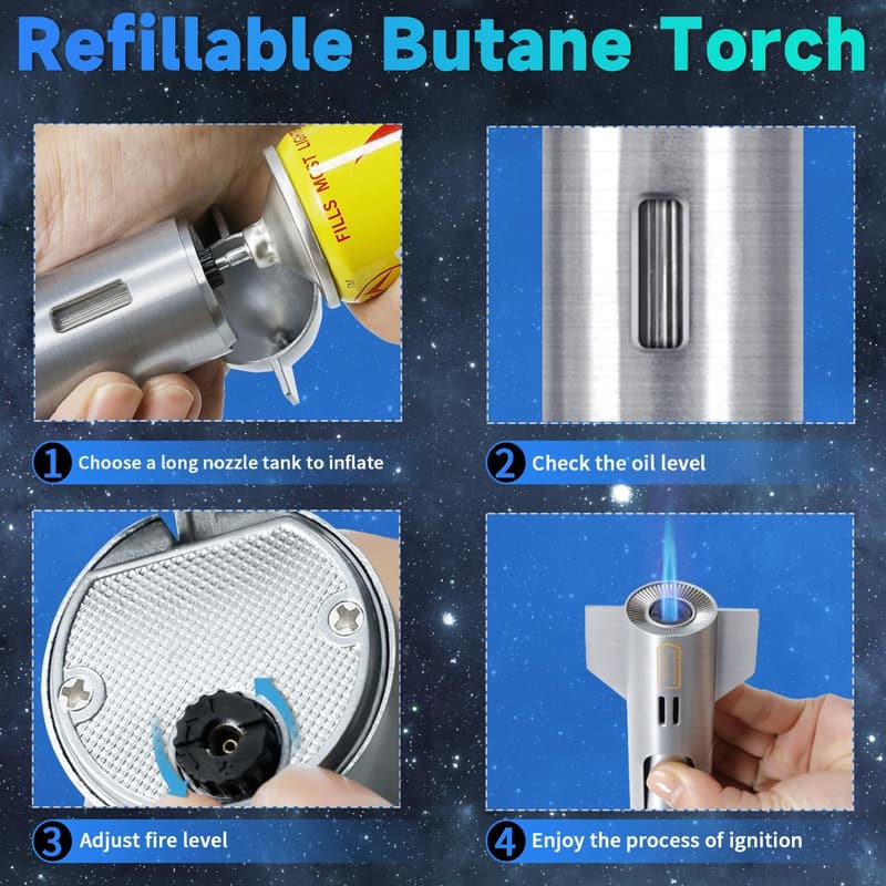Adjustable Flame Butane Torch Lighter for Father's Day Gifts