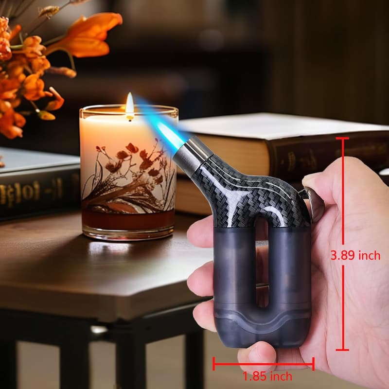 Adjustable Refillable Torch Lighter - 2 Pack, Windproof for BBQ/Camping