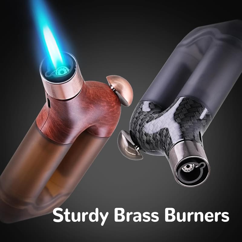 Adjustable Refillable Torch Lighter - 2 Pack, Windproof for BBQ/Camping