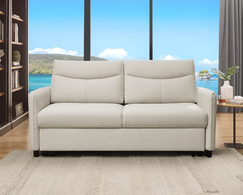 Beige 75-Inch Sleeper Sofa Bed for Small Spaces