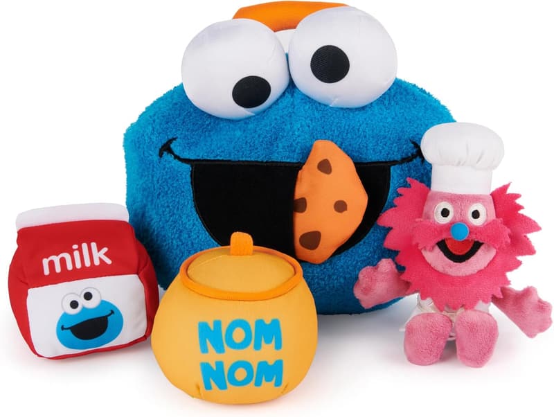 Cookie Monster & Gonger Plush Playset for Ages 1+, Blue