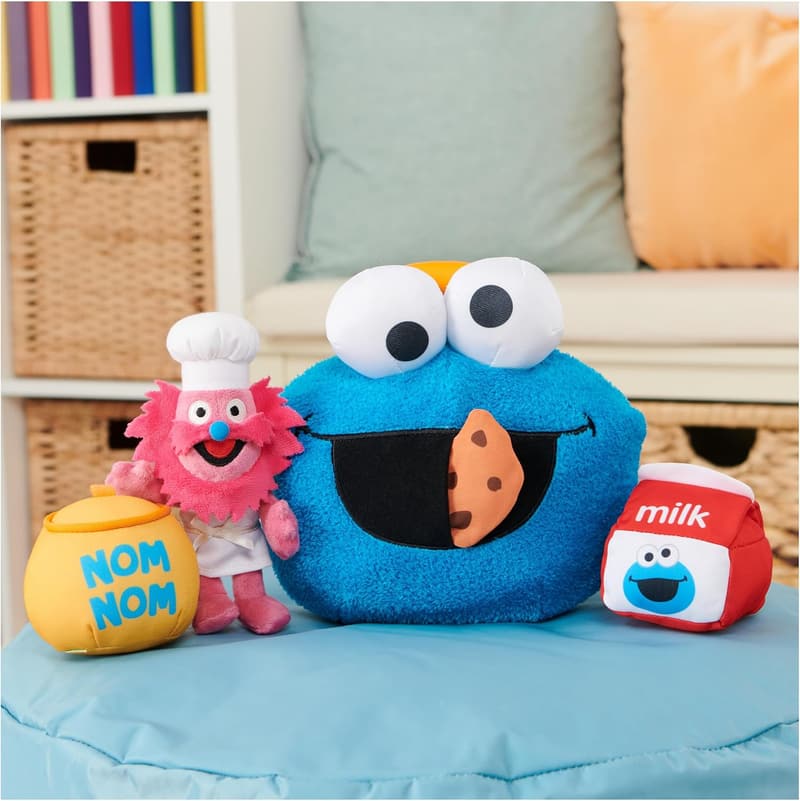 Cookie Monster & Gonger Plush Playset for Ages 1+, Blue