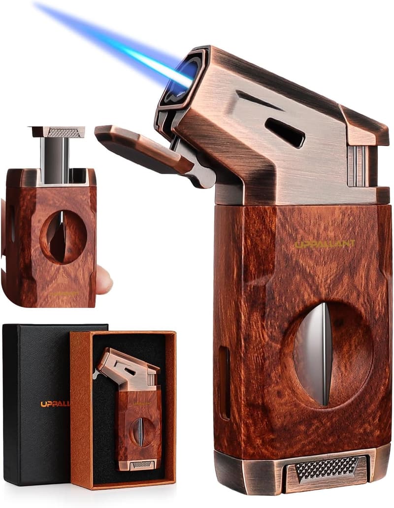 Jet Flame Torch Lighter with V Cutter – Windproof & Refillable for Men
