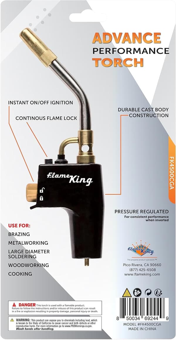High-Intensity Propane Torch Head for Soldering and Brazing