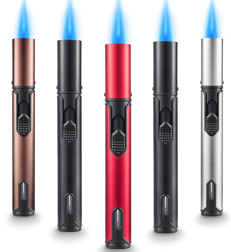 Adjustable Butane Torch Lighter - 5 Pack for BBQ & Camping