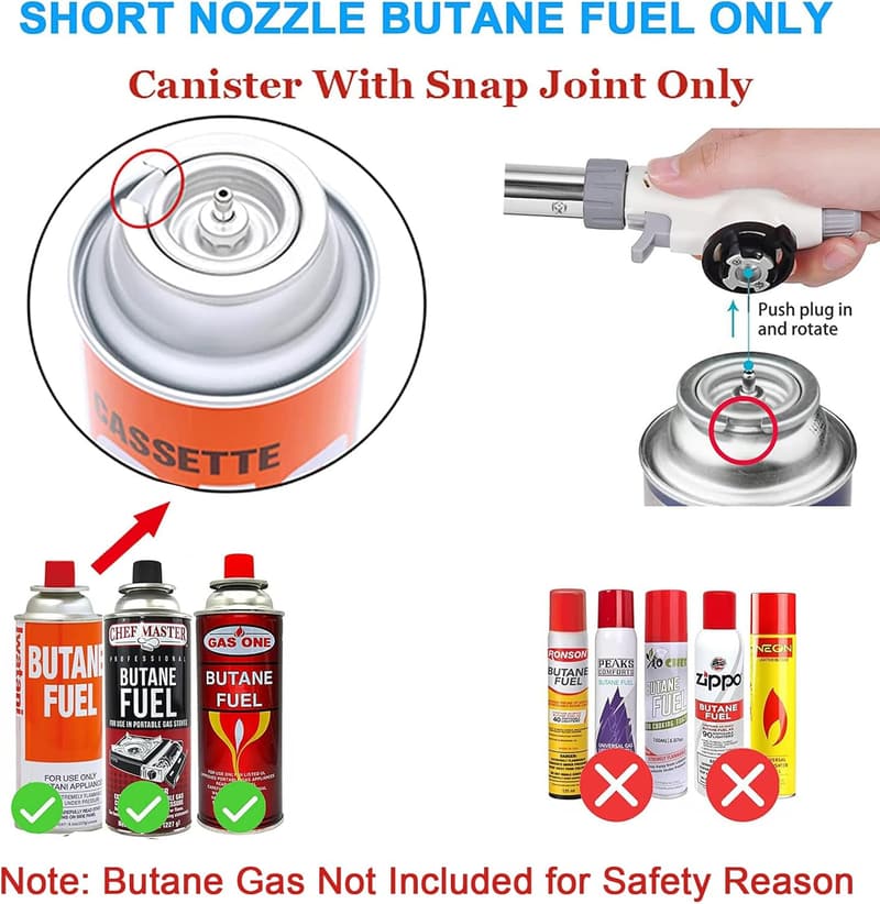 Professional Butane Torch for Cooking and Baking - Adjustable Flame