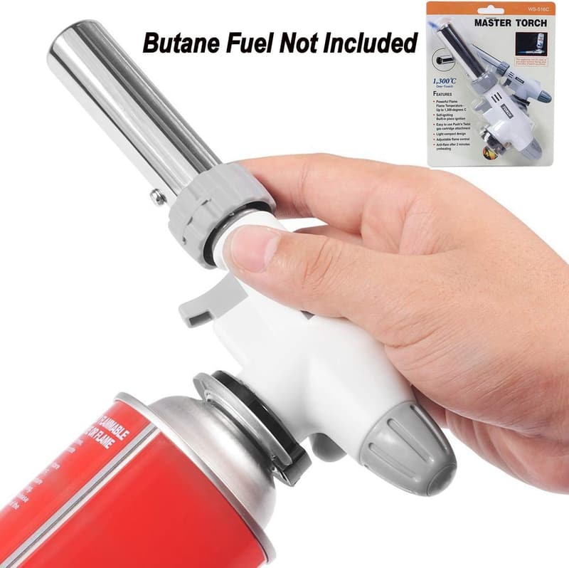 Professional Butane Torch for Cooking and Baking - Adjustable Flame