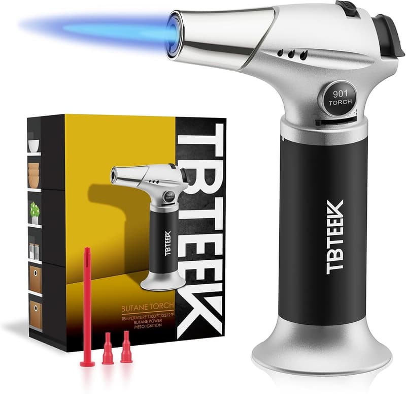 Adjustable Kitchen Butane Torch with Safety Lock for Cooking & Baking