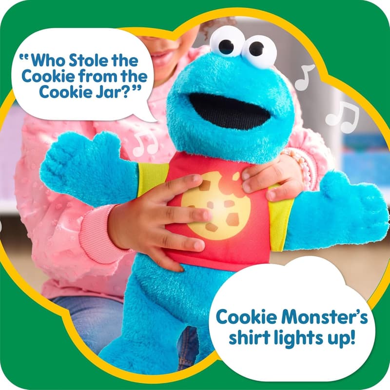 Cookie Monster 13-Inch Plush Toy - Eco-Friendly for Kids