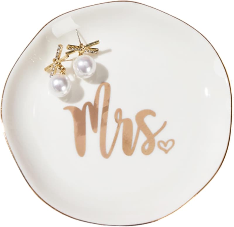 Bride Ring Dish - Engagement/Wedding Jewelry Tray for Couples