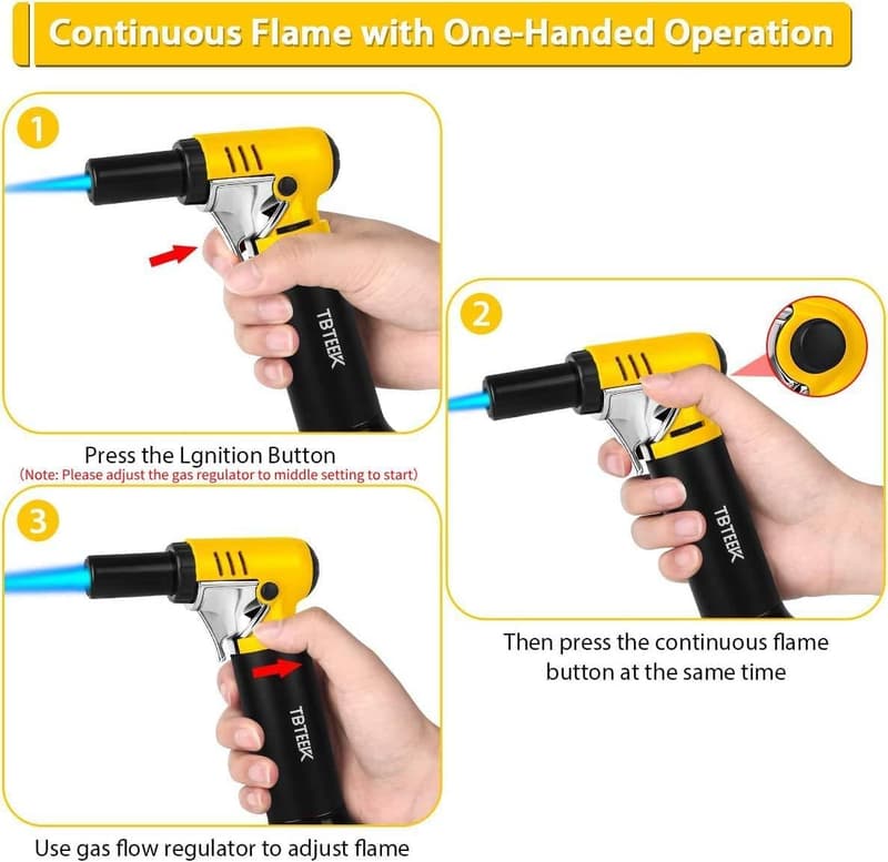 Adjustable Flame Butane Torch Lighter for BBQ and Baking