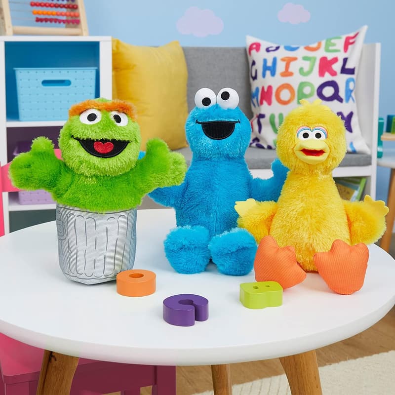 Sesame Street 3-Piece Sustainable Plush Toy Set for Kids