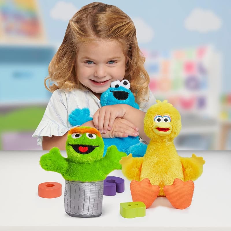 Sesame Street 3-Piece Sustainable Plush Toy Set for Kids
