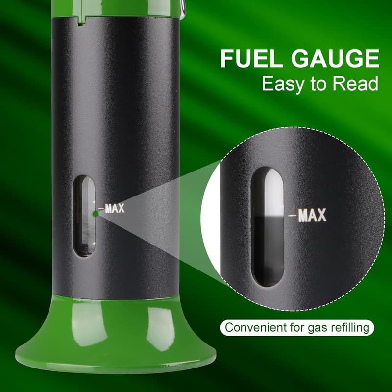 Adjustable Butane Torch with Fuel Gauge & Safety Lock