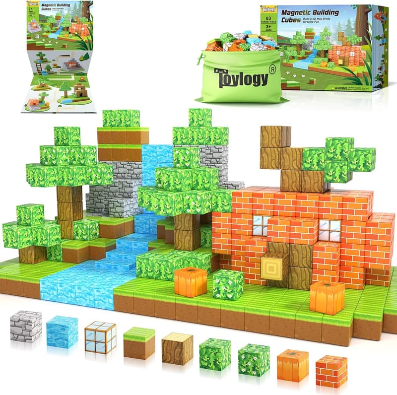 Halloween Magnetic Building Blocks - Pumpkin Edition STEM Toy for Kids