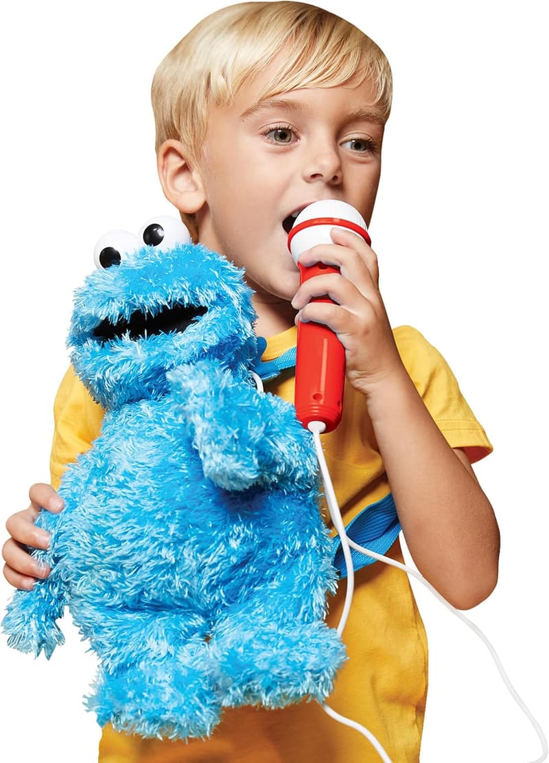 Cookie Monster Plush Karaoke Toy with Microphone & Speaker