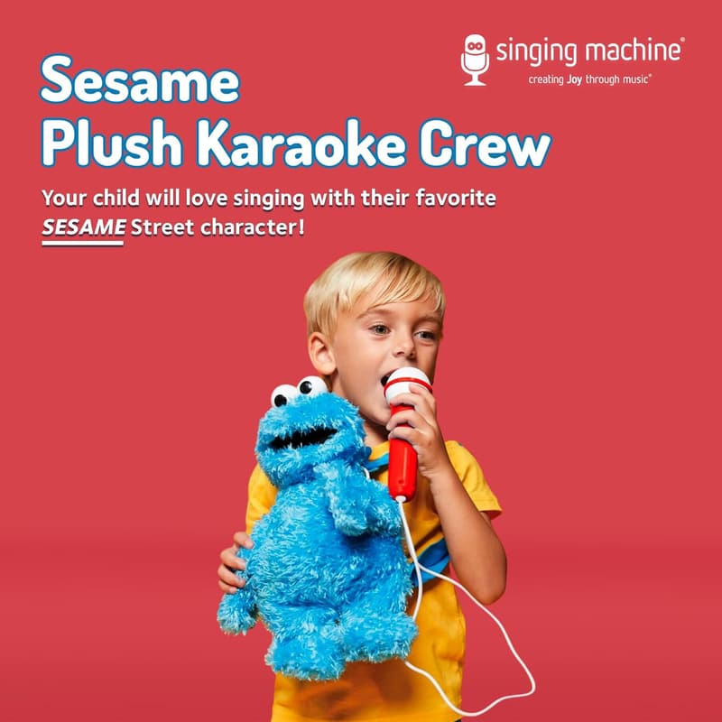 Cookie Monster Plush Karaoke Toy with Microphone & Speaker