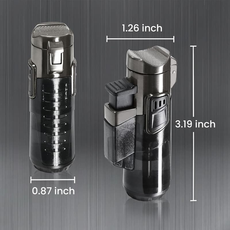 Triple Jet Flame Refillable Torch Lighter for Camping & Grilling