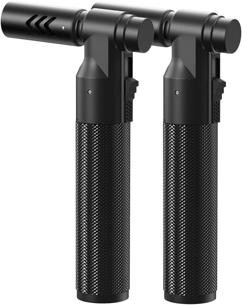 Dual-Pack Refillable Butane Torch Lighters for Cooking and DIY