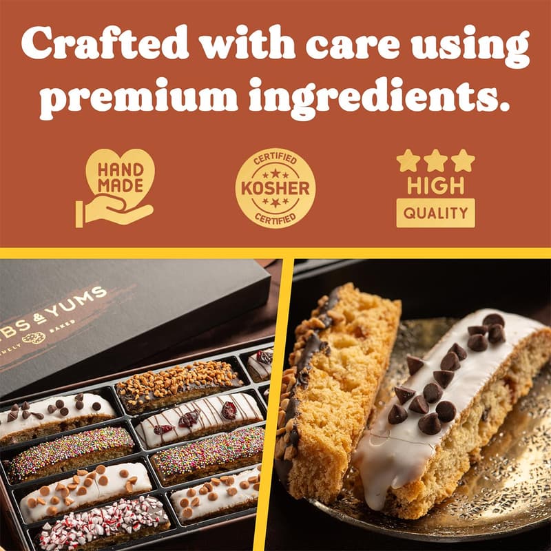 Father's Day Gourmet Biscotti Gift Basket - 12 Assorted Treats