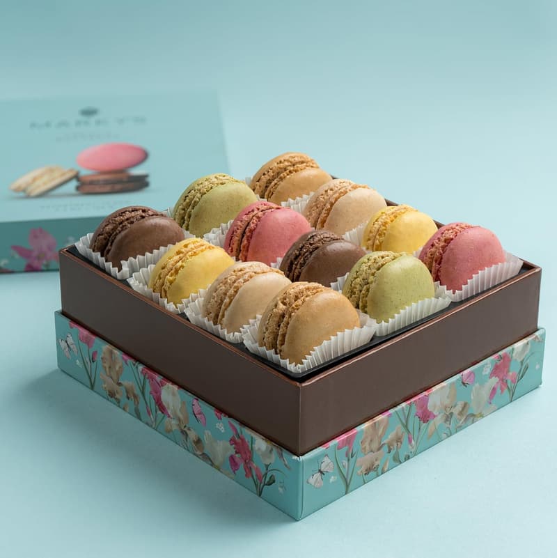 French Almond Macarons Gift Box – 12 Gourmet Assorted Cookies
