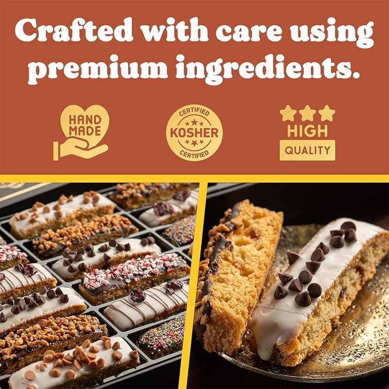 Father's Day Gourmet Biscotti Gift Basket - 18 Assorted Treats