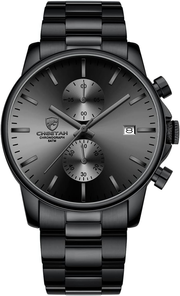 Men's Stainless Steel Waterproof Chronograph Watch